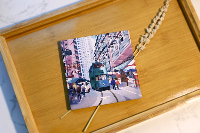 【香港地 - 电车 】 杯垫丨Amazing Studio - 杯垫 - 陶 多色