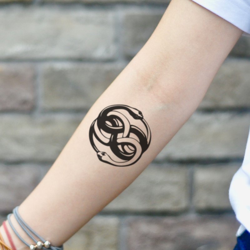 OhMyTat 奥林 Auryn 刺青图案纹身贴纸 (2 张) - 纹身贴 - 纸 黑色