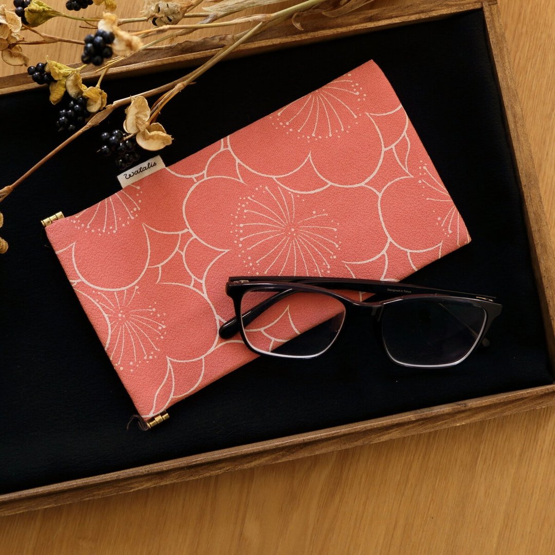Umebun Kimono Sunglasses Case Glasses Case - 眼镜盒/眼镜布 - 棉 粉红色