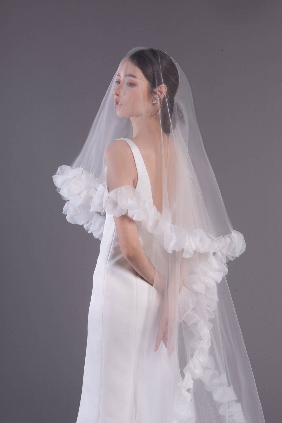 Organdy fabric inspired by jellyfish Veil - 发饰 - 聚酯纤维 白色