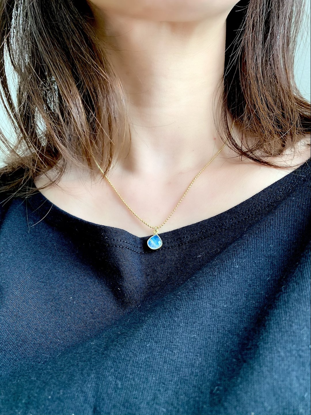 Moon stone necklace - 项链 - 半宝石 白色