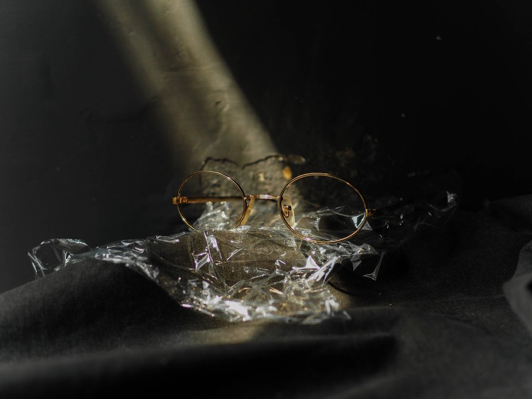 简约线性珐琅涂框椭圆轨道金属镜框 古董眼镜 italy/glasses - 眼镜/眼镜框 - 贵金属 金色