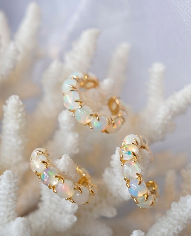 SV Opal eternity earcuff 欧泊永恒耳扣 - 耳环/耳夹 - 其他金属 白色