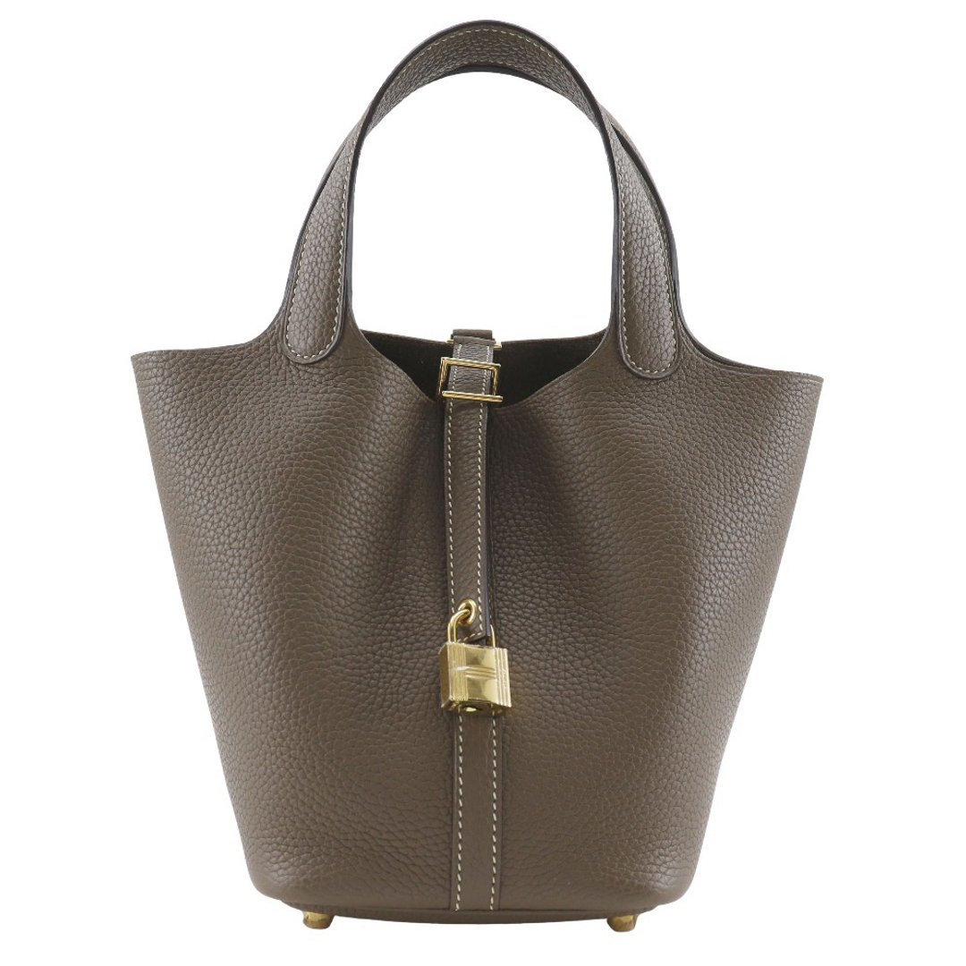 【日本直送】爱马仕 HERMES Picotin Lock 18 PM 手提包 Taurillon Clemence 皮革 Etoupe 金色饰边 U 款 女仕【二手品】 - 手提包/手提袋 - 真皮 咖啡色