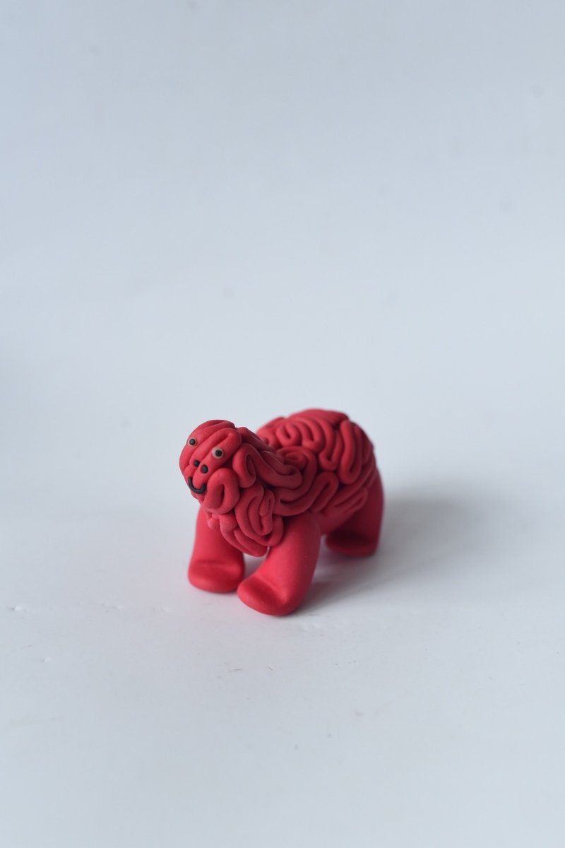 红脑可爱鬼 - 摆饰 - 粘土 红色