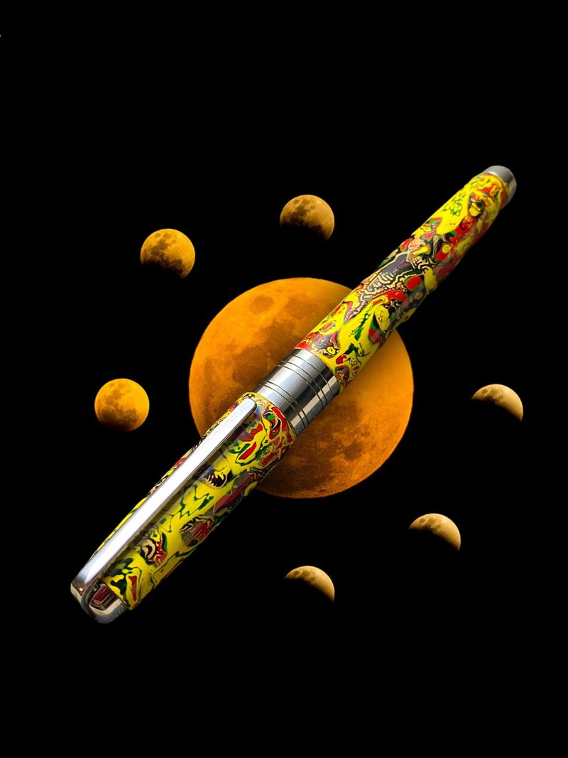 3952老山羊-天然漆笔 X800 五行流淌 双色书法钢尖钢笔 - 钢笔 - 其他材质 