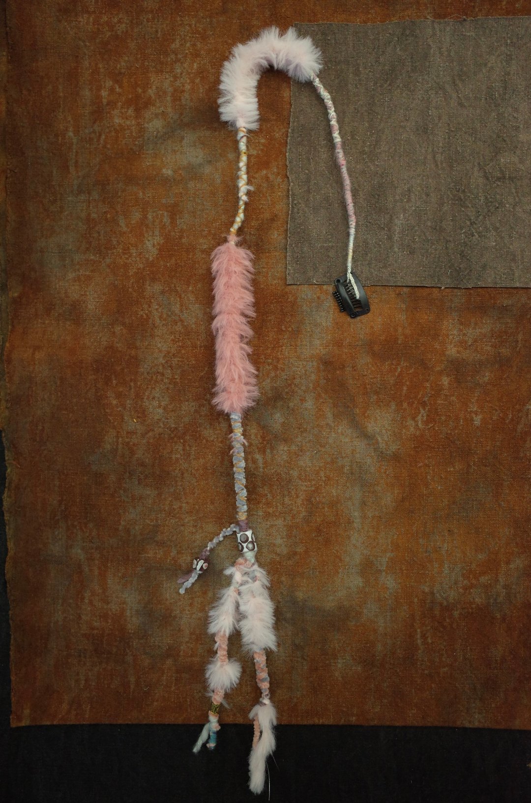 Hair Wrap Clip 编发 穿戴式编发 脏辫发片 (pink 69cm) - 发饰 - 羊毛 粉红色