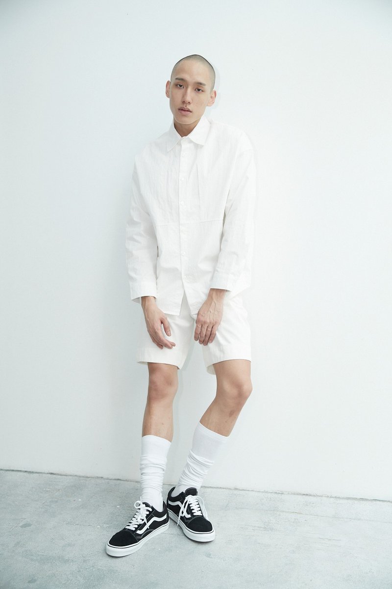 宽版剪接衬衫 - 男装衬衫 - 其他人造纤维 黑色