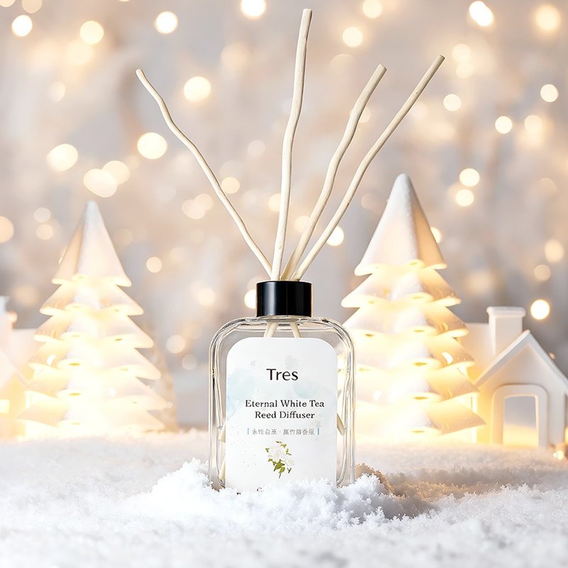 【净化磁场】永恒白茶藤竹扩香瓶 l 无火香薰 l 茶香调 - 香薰/精油/线香 - 玻璃 白色