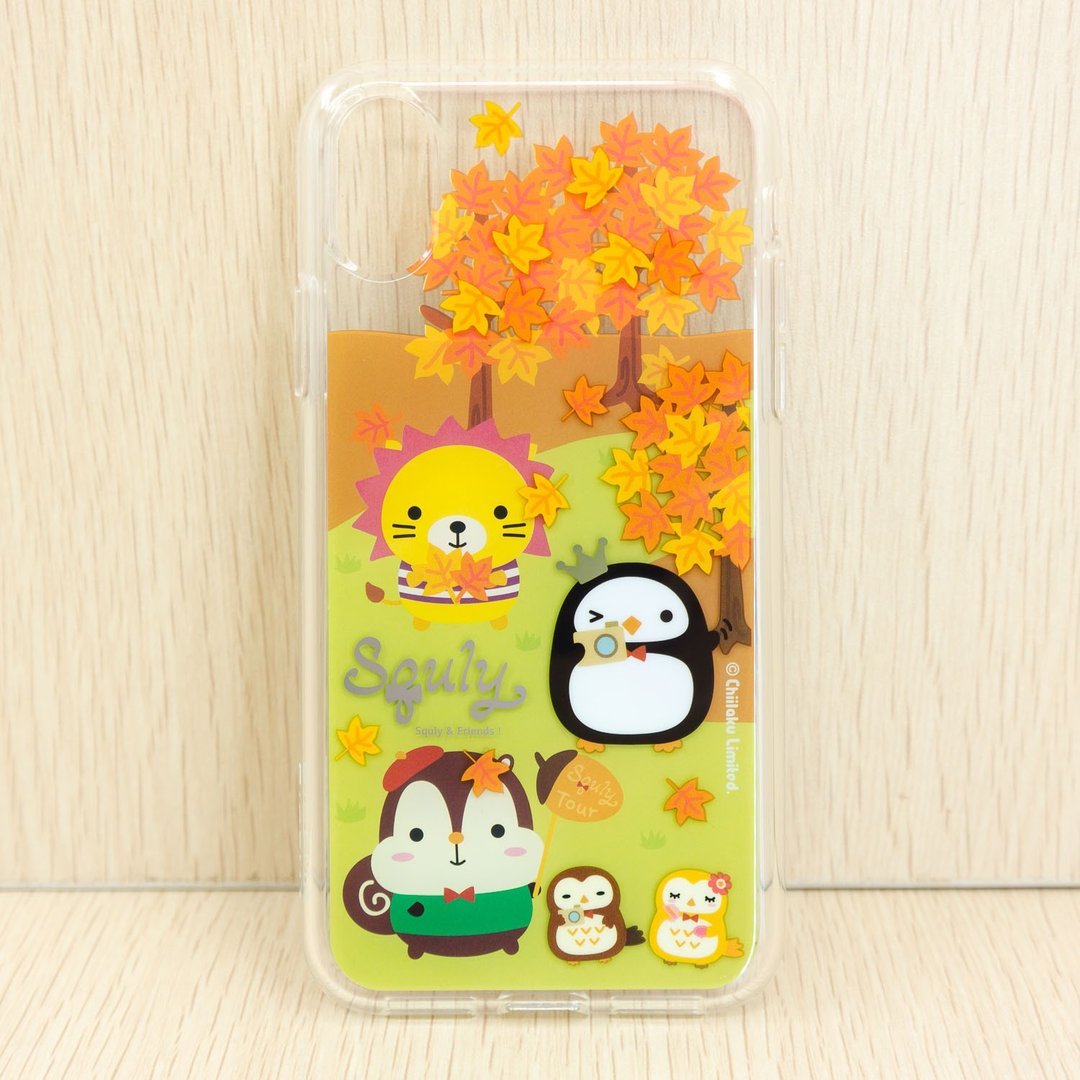 iPhone X TPU 软胶边框双层手提电话壳 (叶) - 手机壳/手机套 - 塑料 透明