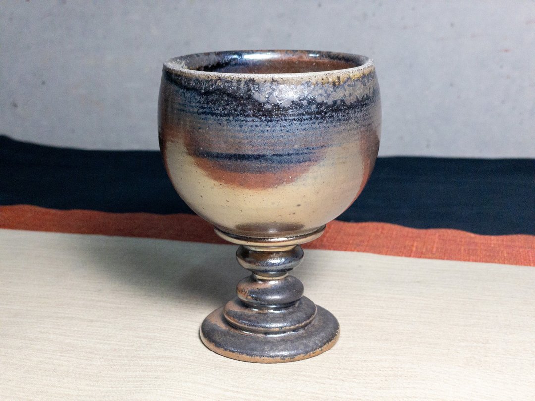 高脚杯/红酒杯/茶杯/柴烧/杨博戎/落灰/金银彩 - 茶具/茶杯 - 陶 