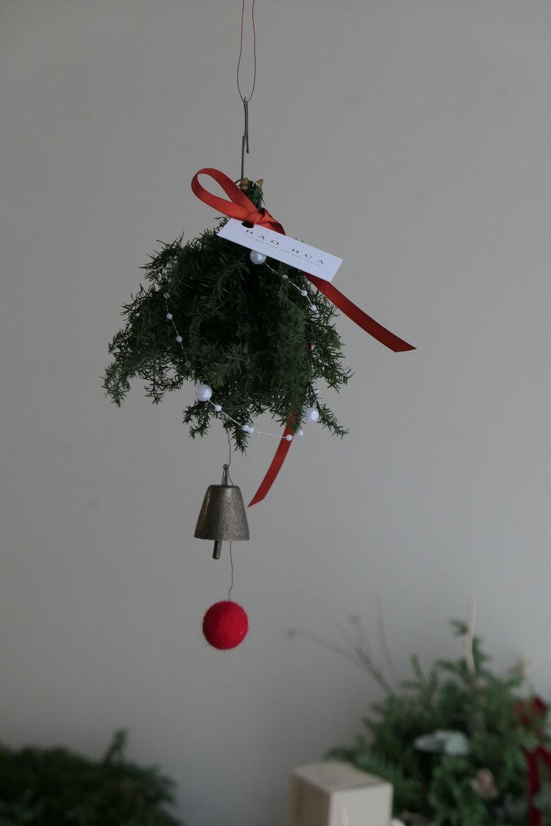 【好花】铃铛挂球永生圣诞树 圣诞节礼物 - 干燥花/捧花 - 植物．花 红色