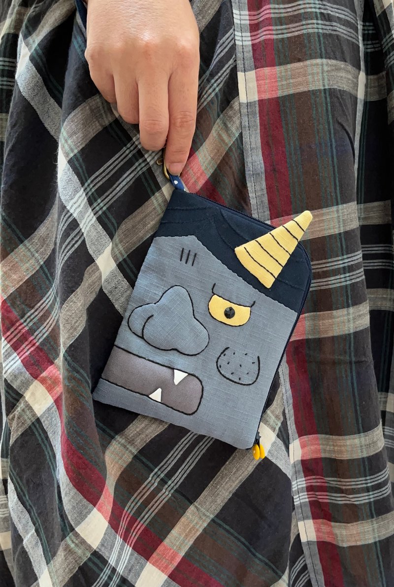 L型拉链造型收纳钱包 - 皮夹/钱包 - 棉．麻 