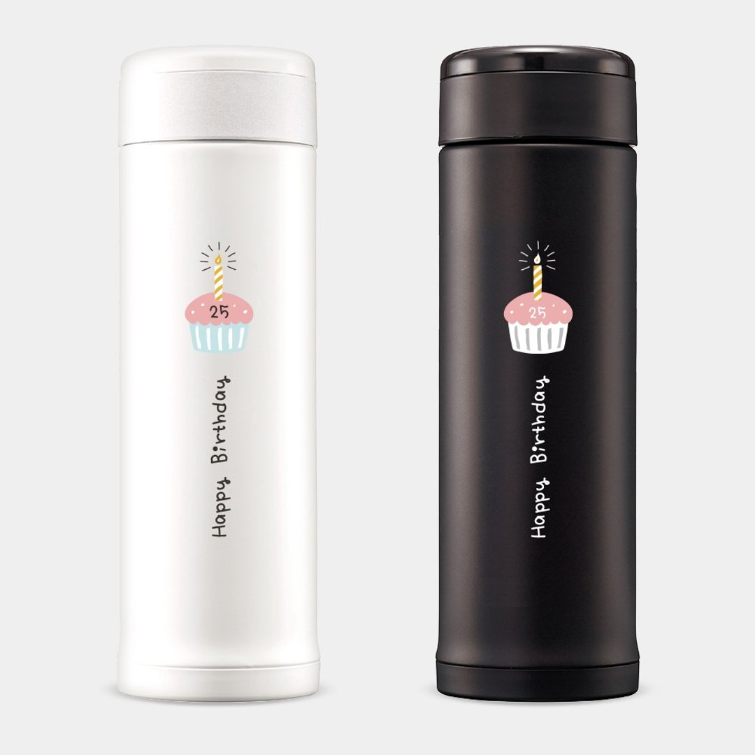 生日礼物 定制化岁数 象印不锈钢保温杯 保温瓶 PU012 - 保温瓶/保温杯 - 不锈钢 白色