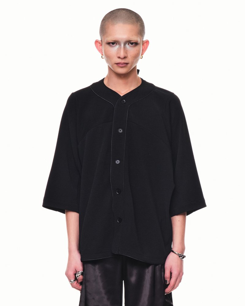 Baseball Shirt - 男装衬衫 - 其他人造纤维 黑色