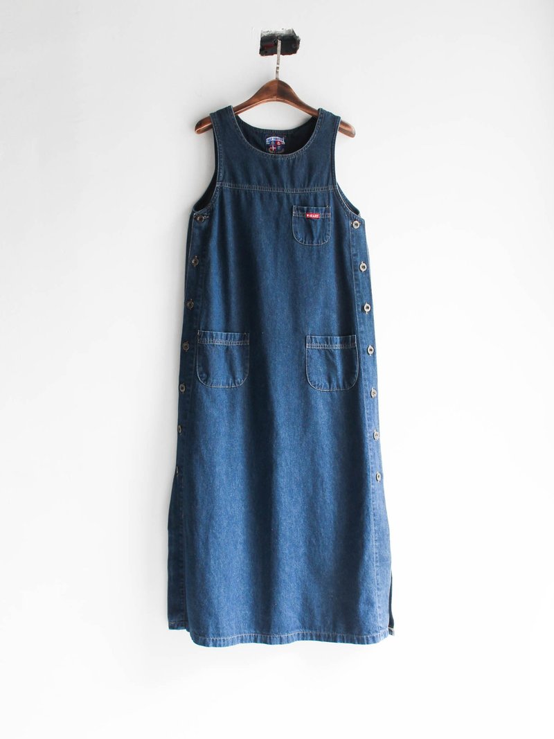 河水山 - 秋夏微凉末日恋爱志 古董连身丹宁长裙 中性 overalls oversize vintage - 其他 - 棉．麻 蓝色