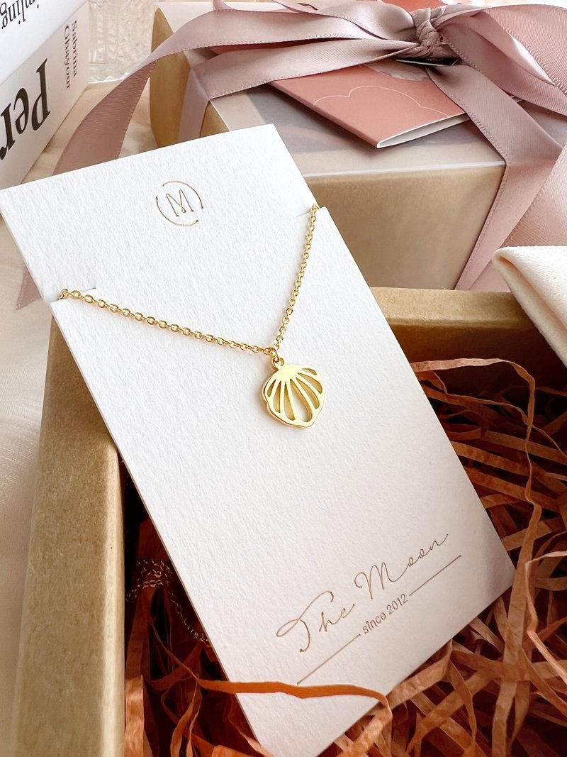 【精致礼盒】线条贝壳项链 18KGF－夏日 #贝壳 简约 海洋 - 项链 - 其他金属 金色