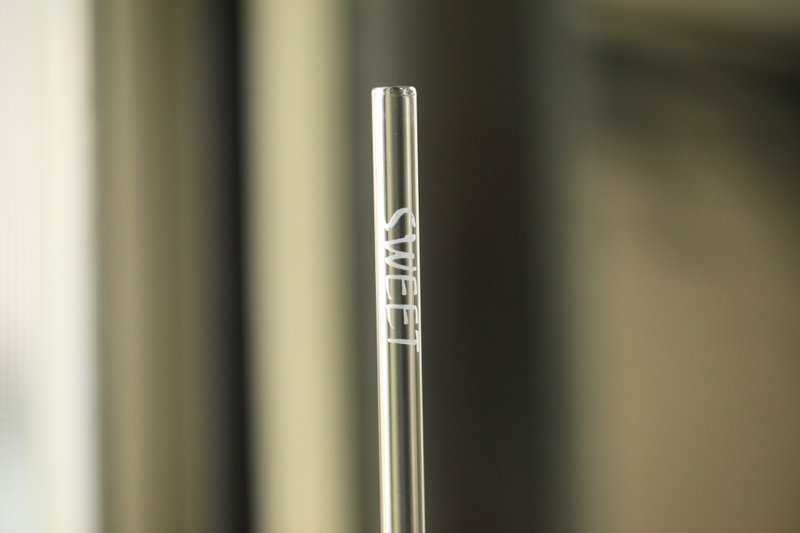 定制 给宝贝最好的礼物 刻字玻璃吸管 玻璃吸管 手工刻字 甜蜜 - 其他 - 玻璃 橘色