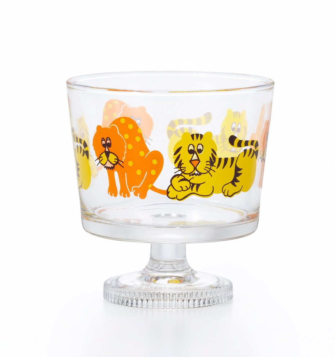 1966 Desert Cup Glass Retro [Adelia Retro Legged Dessert Deep Type] Goblet Zoomate Showa Retro Tableware Miscellaneous Goods Retro Pop - 玻璃杯 - 玻璃 橘色