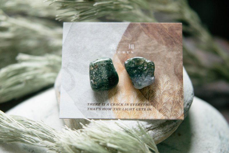 CRACK | 矿物系耳环 |  EARRINGS - 耳环/耳夹 - 玉石 绿色