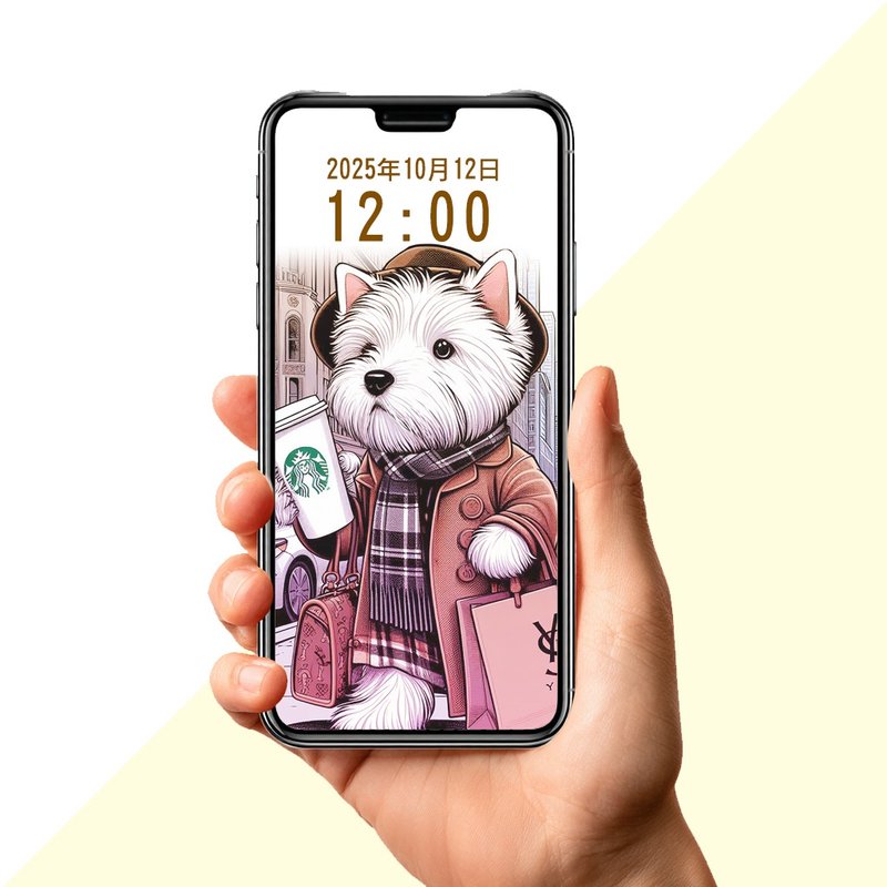 西高地白梗插画壁纸(名牌有梗系列一) 8张手机壁纸套装 - 电脑手机桌布/贴图/App 图示 - 其他材质 