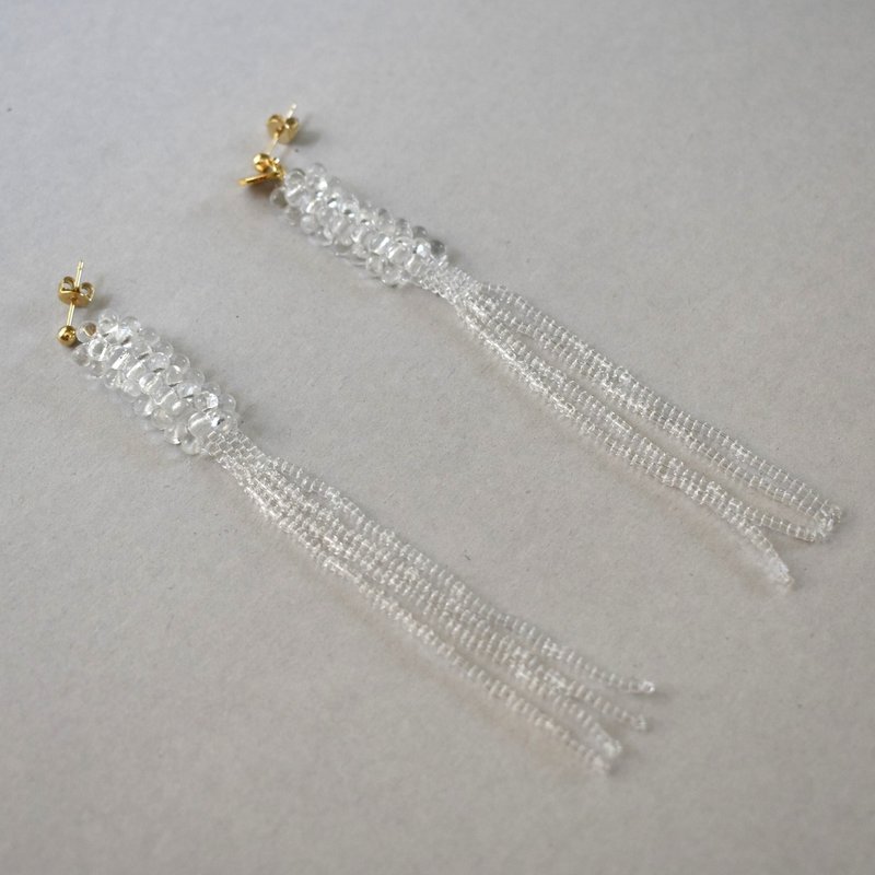 2025.05. 新作 _ 素粒子 L / gold - 耳环/耳夹 - 玻璃 