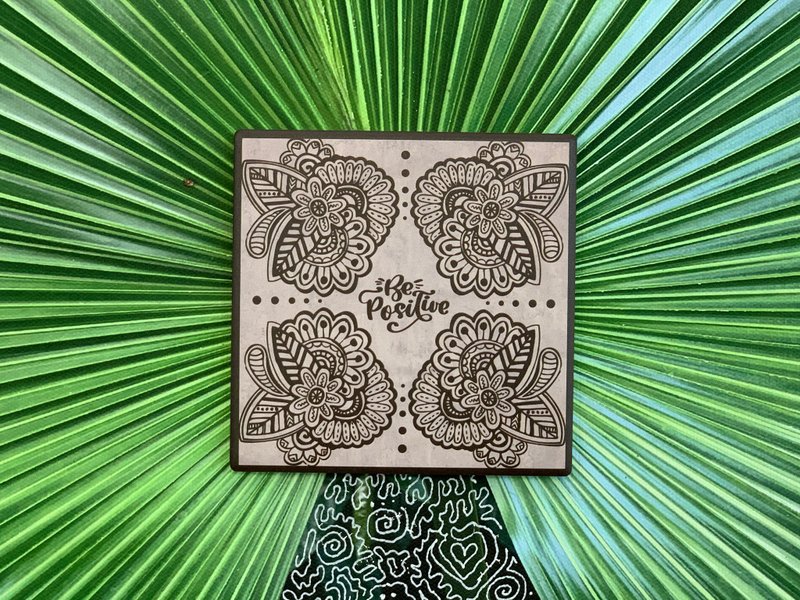 图腾 花纹 禅绕 - 吸水隔热杯垫 - 杯垫 - 粘土 