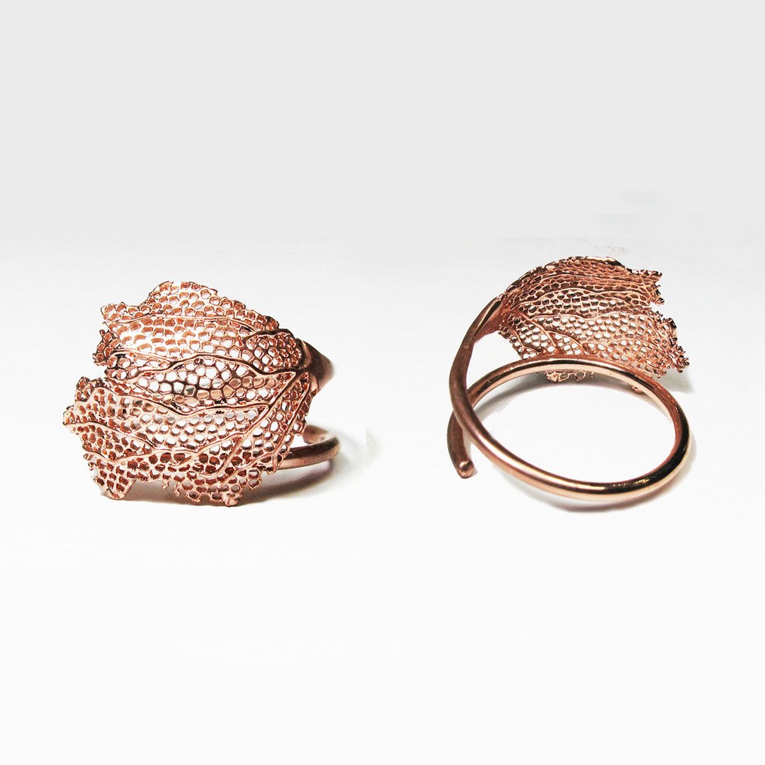 【雙11折扣】Silver Ring Coral  Ring  Adjustable Ring - 戒指 - 纯银 