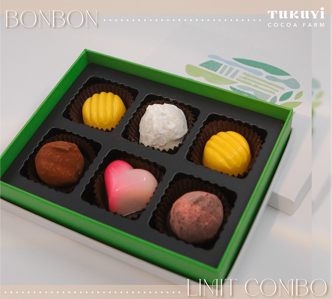BONBON 含馅巧克力礼盒 6入 - 巧克力 - 纸 多色