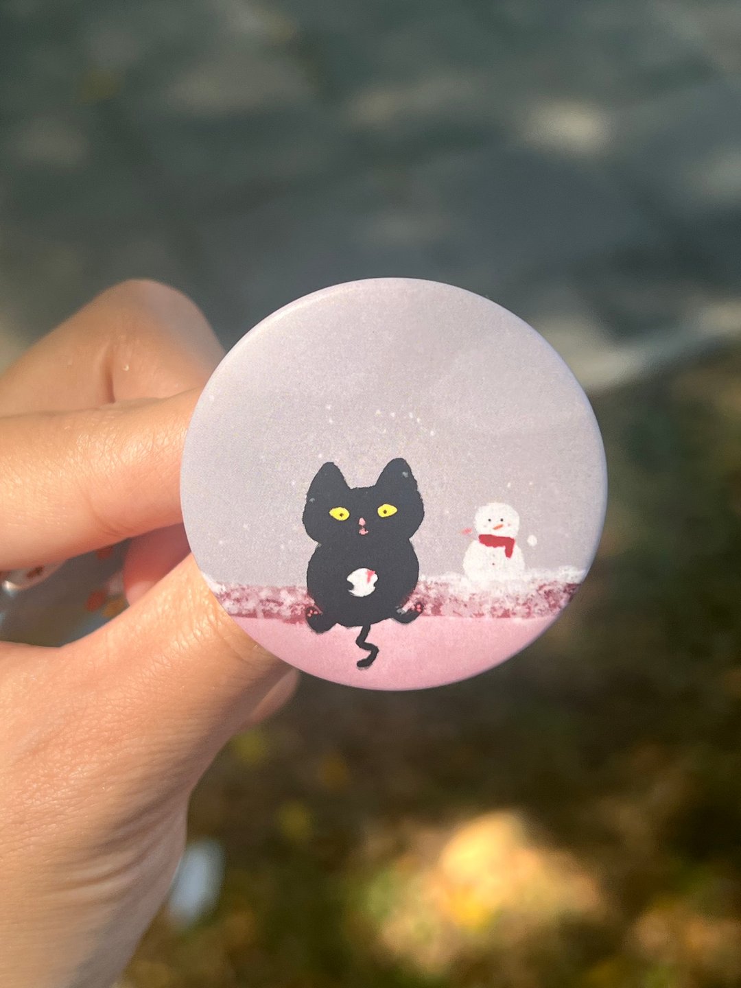 徽章别针 黑猫与雪宝 - 徽章/别针 - 其他材质 