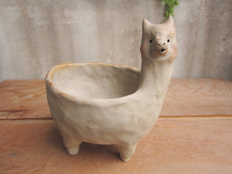 棕羊驼植栽盆器 - 植栽/盆栽 - 陶 