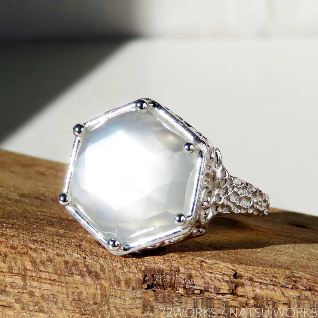 Moonstone Ring - 戒指 - 宝石 白色