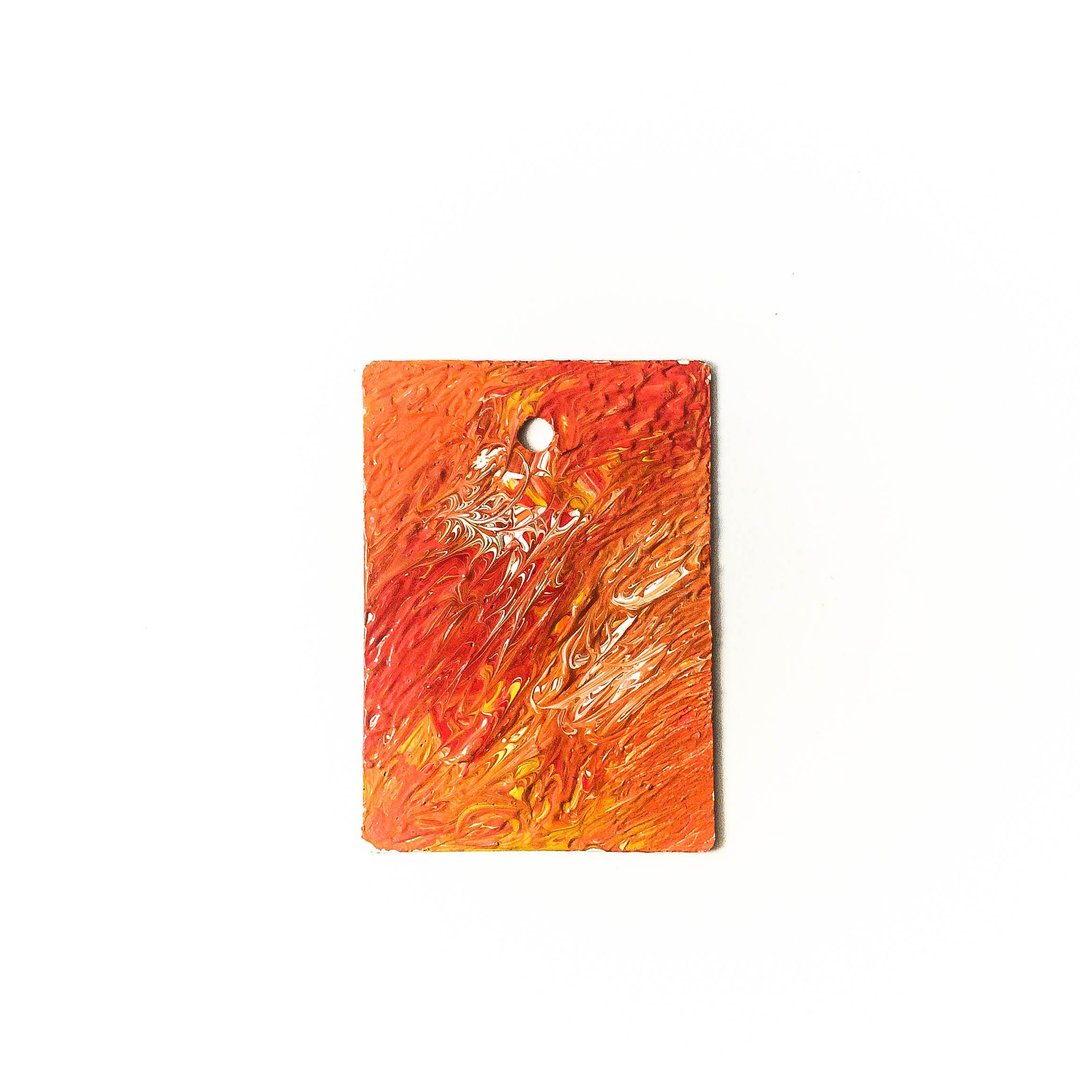 手绘抽象艺术环保木牌吊饰 Abstract Wood Art _Fire Dragon - 吊饰 - 环保材料 红色