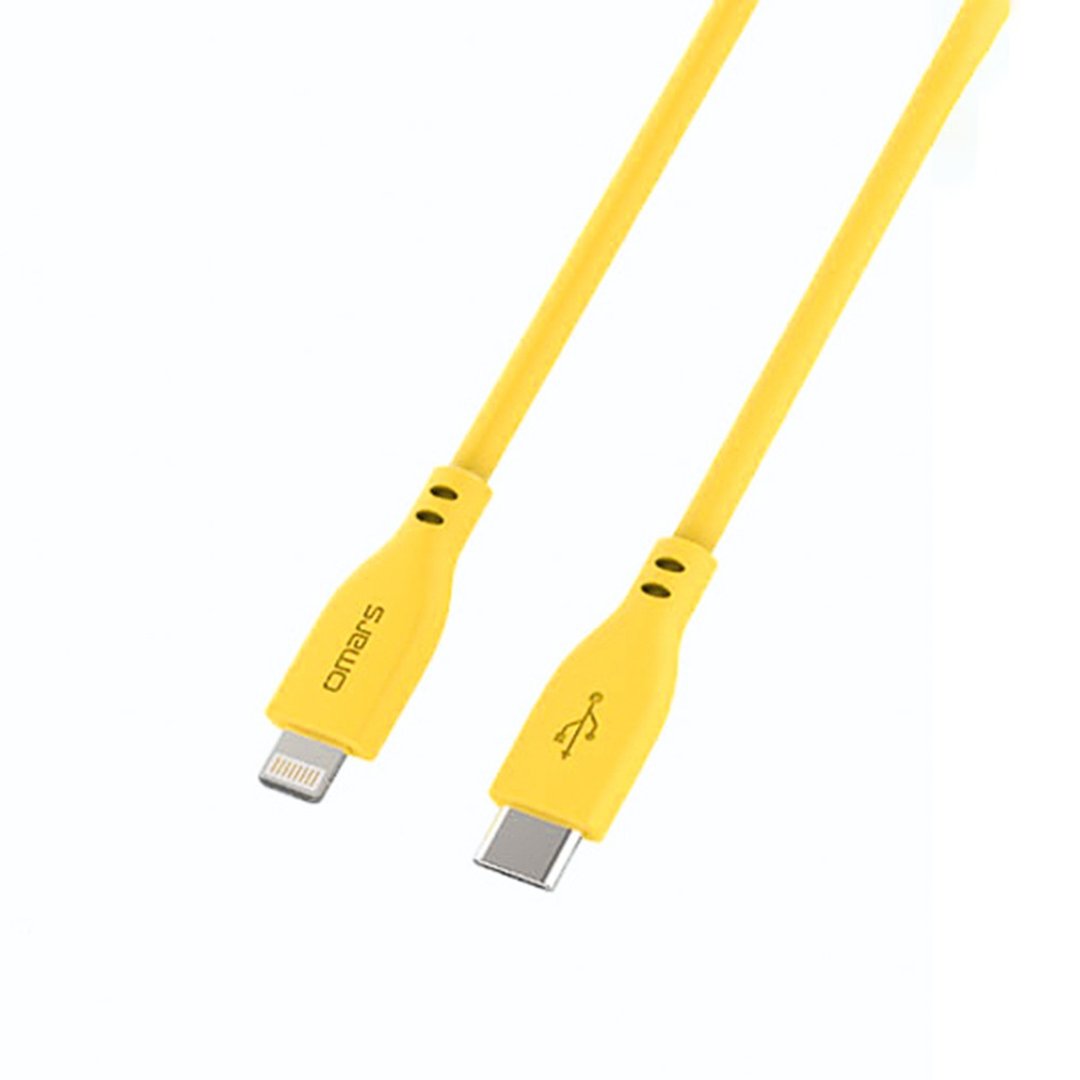 omars炫彩快速传输充电线 PD20W Type-C to Lightning-1M:艳阳黄 - 充电宝/传输线 - 硅胶 黄色