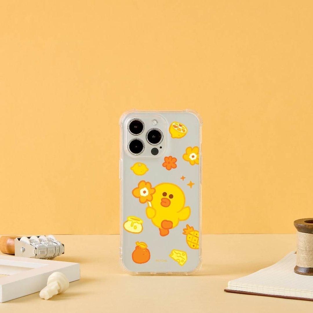 LINE FRIENDS黄色莎莉-水果花花全气囊防摔iPhone手机壳 - 手机壳/手机套 - 硅胶 多色