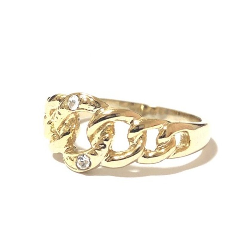 圆形链节戒指。 - 戒指 - 其他金属 金色