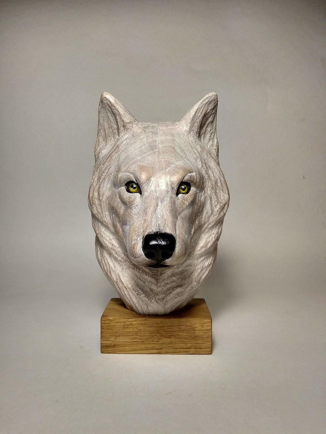 Sculpture Wolf - 玩偶/公仔 - 木头 白色