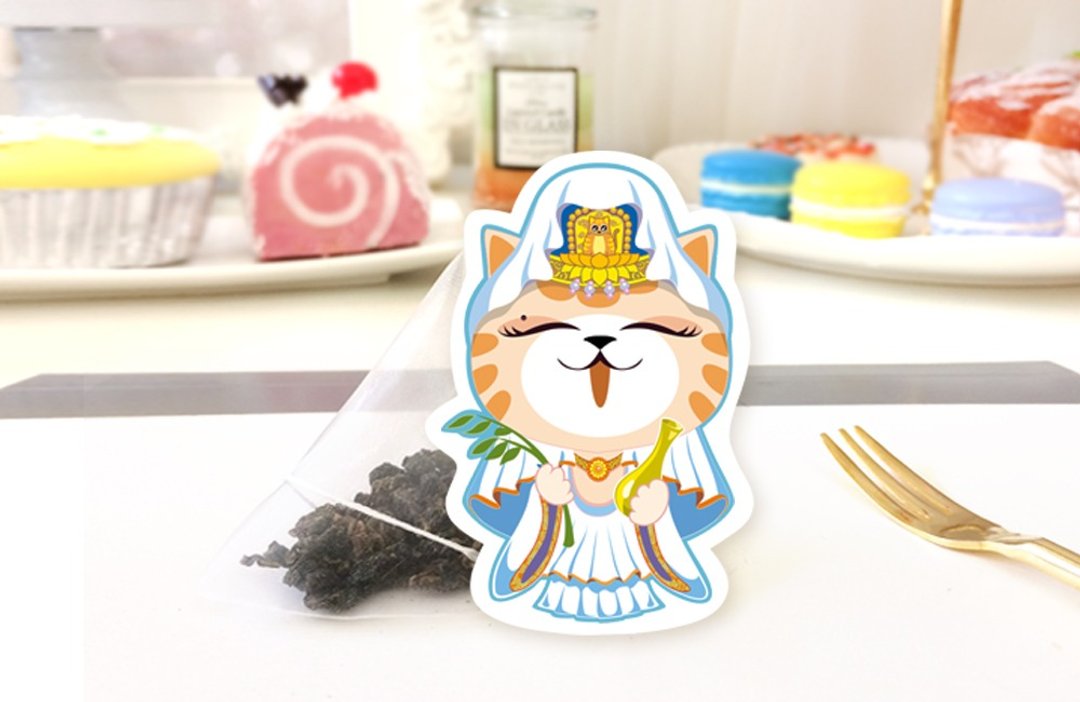 猫痴茶・喵观音御守茶包 日式可爱手工猫咪造型茶包 创意婚礼小物 - 茶 - 新鲜食材 粉红色