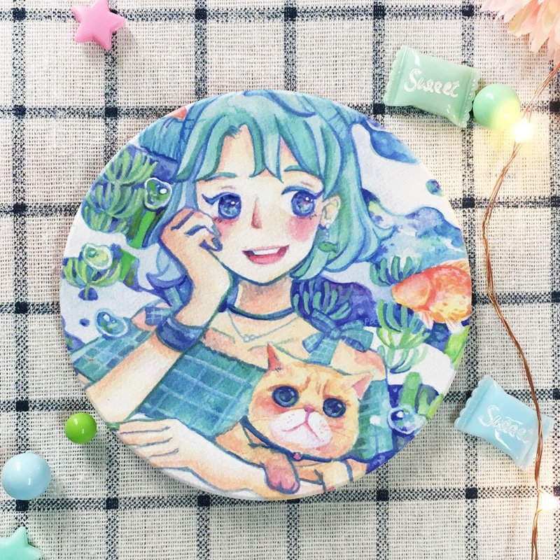 Goody Bag -绿色少女猫咪/ 周年庆福袋 - 卡片/明信片 - 其他材质 绿色