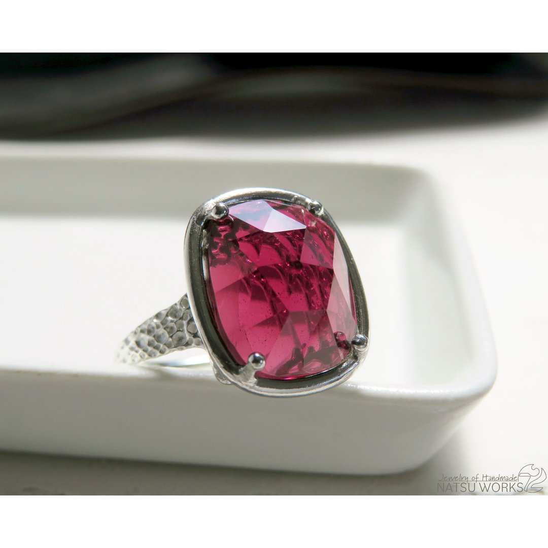红宝石戒指 / rose-cut Garnet Ring l - 戒指 - 宝石 红色