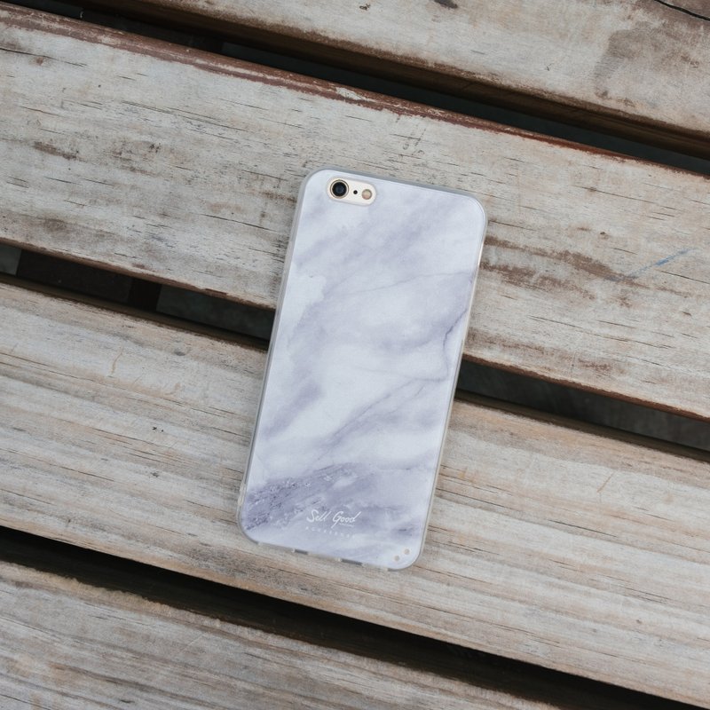 原创经典大理石 iPhone Samsung 手机保护壳 硬壳 透明软边 - 手机壳/手机套 - 硅胶 银色