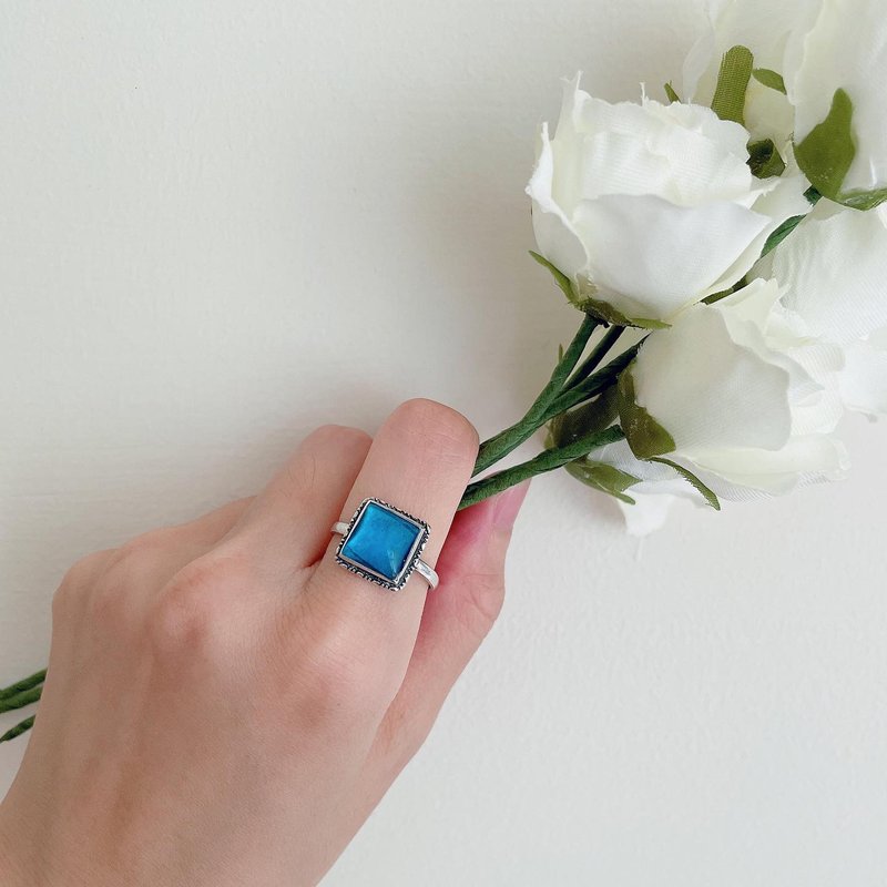 【Art Deco 英国纯银方形蝶翅戒指】vintage古董珠宝首饰 - 戒指 - 纯银 