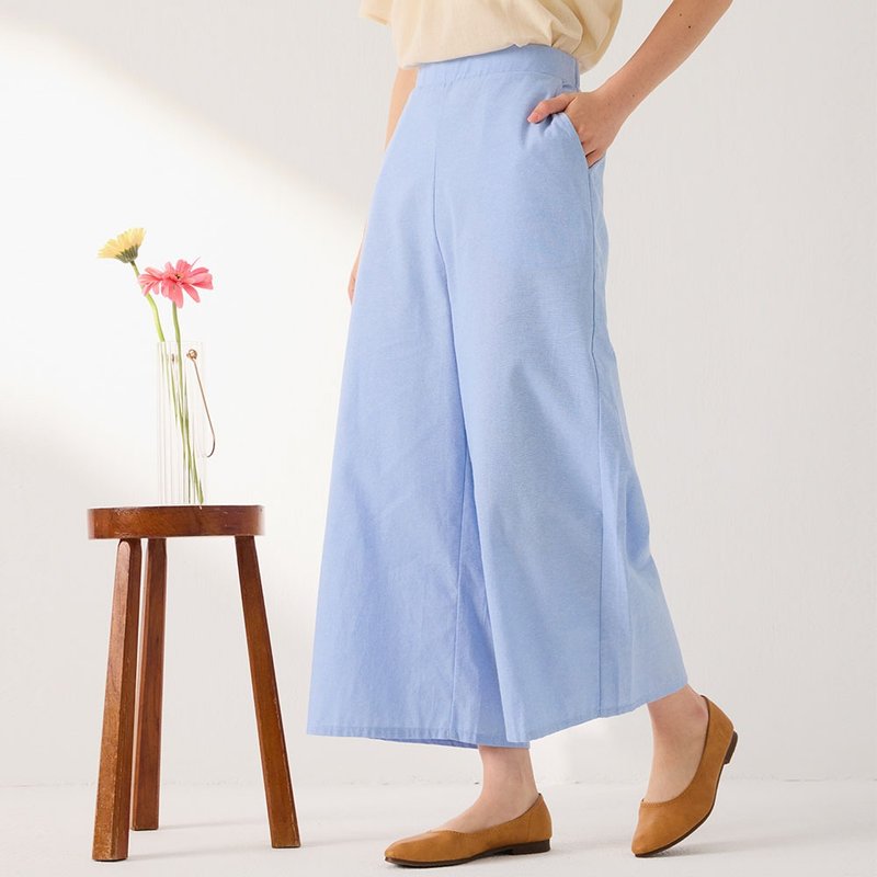 夏日清新仿丹宁纯棉宽裤-共2色 - 居家服/睡衣 - 棉．麻 多色