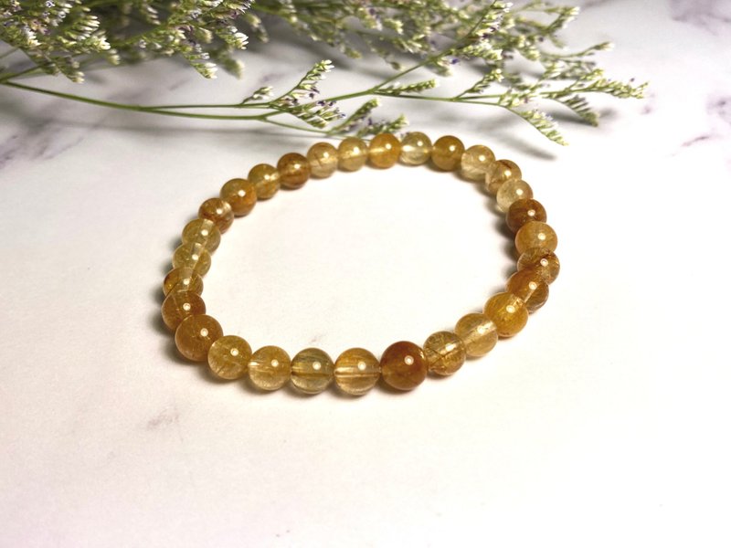 天然无染色 金黄发晶手链 - 手链/手环 - 水晶 橘色