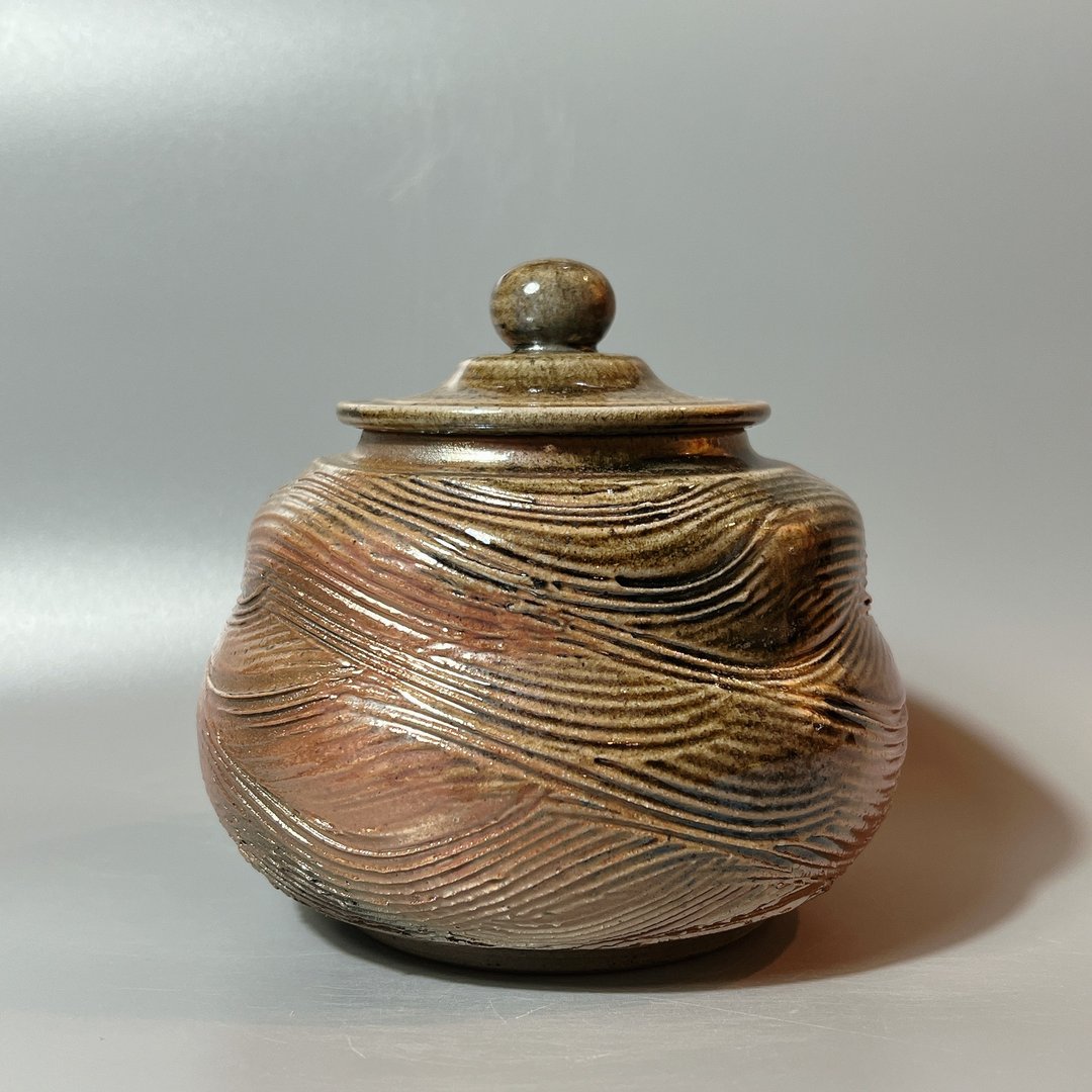 超美柴烧落灰火痕半斤茶仓 / 茶罐 / 藏茶器  / 小平凡手 - 其他 - 陶 卡其色