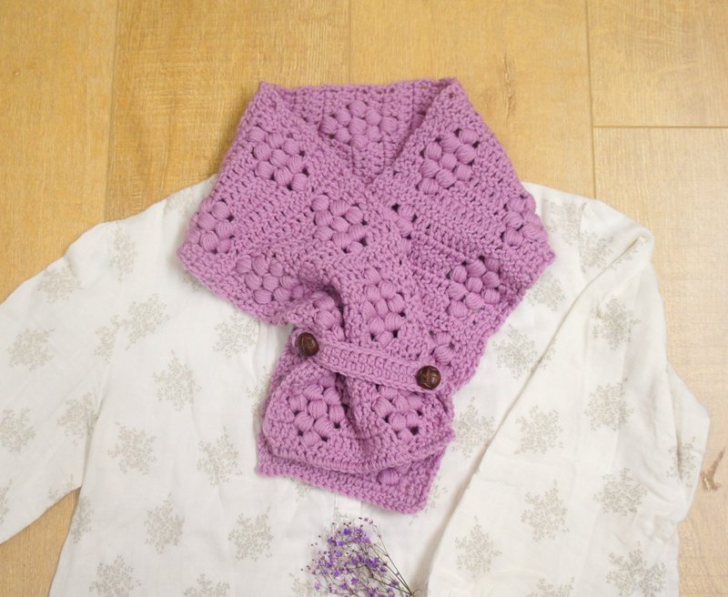 手工编织 秋丰收。可爱葡萄串围巾/脖围(圣诞礼物/生日礼物) - 围巾/披肩 - 羊毛 紫色