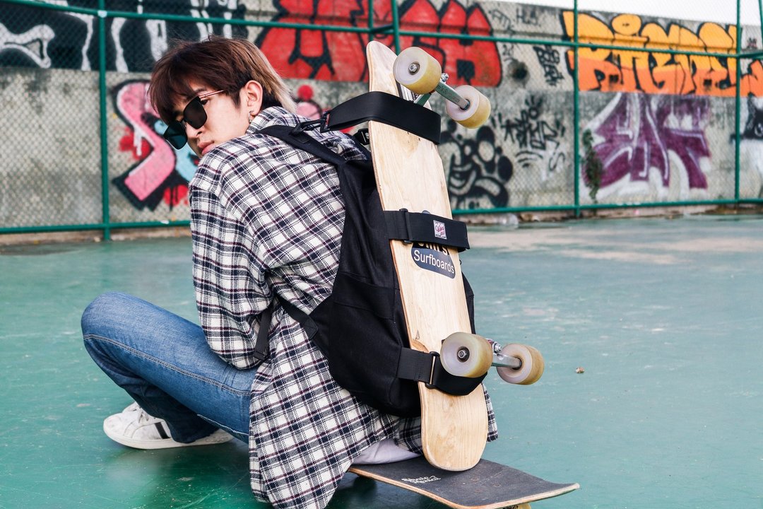 WAY BACKPACK - 后背包/双肩包 - 棉．麻 黑色