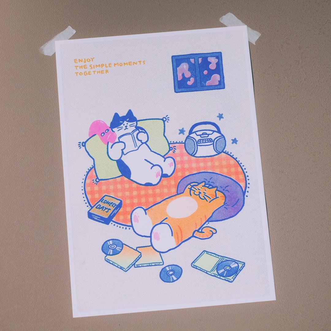 孤单小虫 系列A4海报-Enjoy The Simple Moments Together - 海报/装饰画/版画 - 纸 多色