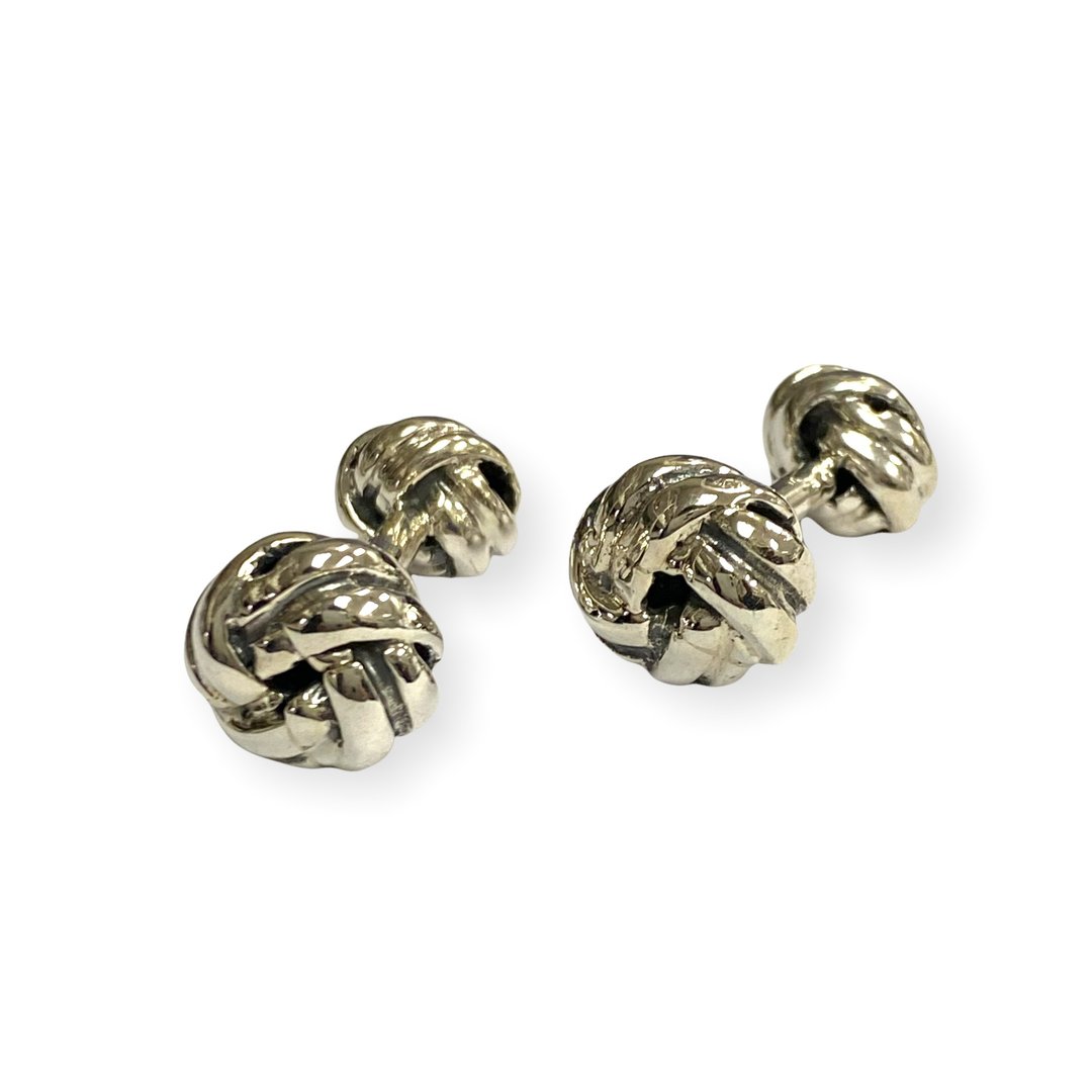 Celtic Style Love Knot Cufflinks 925 Sterling Silver Mens Fathers Day Gift - 袖扣 - 纯银 银色