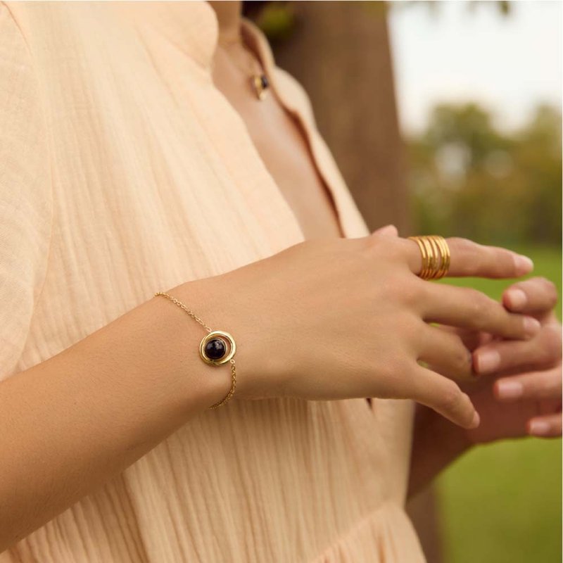 Cosmos 黑胆石手链 - 手链/手环 - 不锈钢 金色